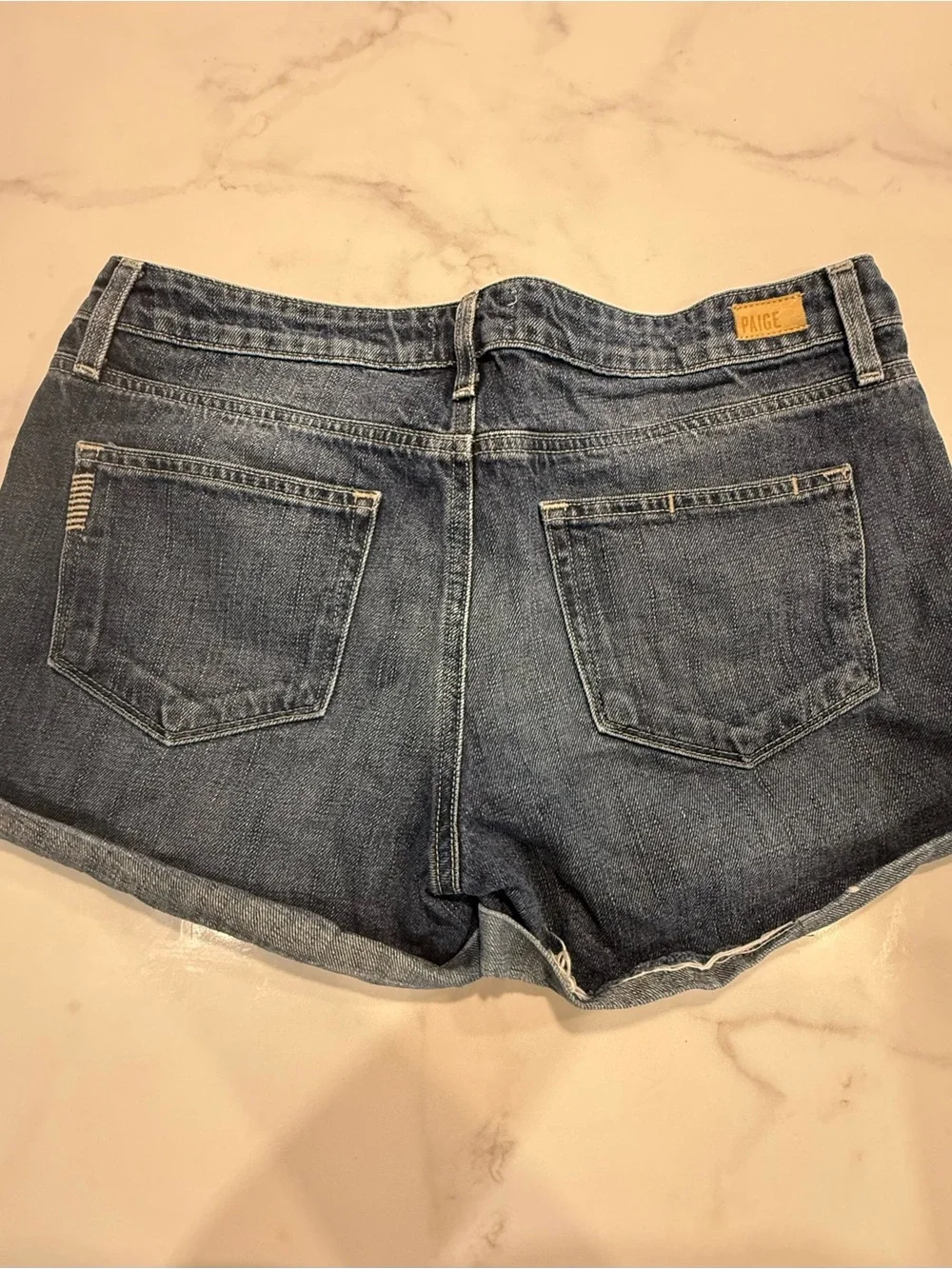 PAIGE Indigo Rolled-Hem Denim Shorts